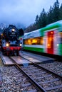 Full steam ahead with the Rodelblitz special train near Schmalkalden Royalty Free Stock Photo