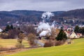 Full steam ahead with the Rodelblitz special train near Schmalkalden Royalty Free Stock Photo