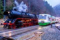 Full steam ahead with the Rodelblitz special train near Schmalkalden Royalty Free Stock Photo