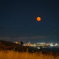 Full Super moon rising Royalty Free Stock Photo