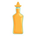 Full tequila bottle icon cartoon vector. Mexican alcohol Royalty Free Stock Photo