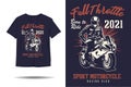 Full throttle born to ride sport motorcycle racing club silhouette t shirt design