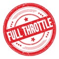 FULL THROTTLE text on red round grungy stamp