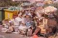 Cardboard waste . Garbage dump on the street Royalty Free Stock Photo