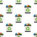 Full Trash Can Flat Icon Seamless Pattern Royalty Free Stock Photo