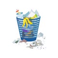 Full trash can isolated Royalty Free Stock Photo