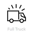 Full Truck Delivery icon. Editable line vector.