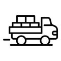 Full truck of parcel icon, outline style