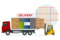 Full truckload, Shipping, Logistic Systems, Cargo Transport. Cargo Truck transportation, delivery, boxes. Delivery and