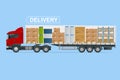 Full truckload, Shipping, Logistic Systems, Cargo Transport. Cargo Truck transportation, delivery, boxes. Delivery and