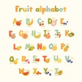 Full vector cute alphabet for kids in bright colors.