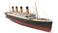 Detailed Titanic Scale Model on White Background Royalty Free Stock Photo