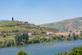 Full view at the Douro river on Regua, typical landscape of the highlands in the north of Portugal