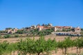 Full view at the Figueira de Castelo Rodrigo medieval village, exterior fortress Royalty Free Stock Photo