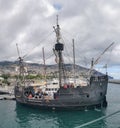 Full view of Santa Maria ship, a replica of Christopher Columbus\'s ship