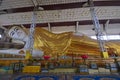 Full view of Shwethalyaung Buddha at Bago, Myanmar Royalty Free Stock Photo