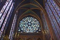 Beautiful stained glass rose window in Sainte-Chapelle Paris France Royalty Free Stock Photo