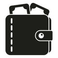 Full wallet of cash icon simple vector. Payment stack