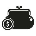 Full wallet of coins icon simple vector. Money home finance