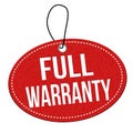 Full warranty label or price tag