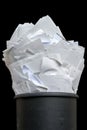 Full wastebasket on the subject of digitization and printing costs