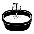 Full water bathtub icon, simple style