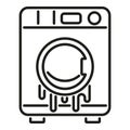 Full water of broken wash machine icon outline vector. Electric worker