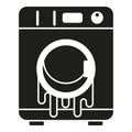 Full water of broken wash machine icon simple vector. Electric worker