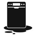 Full water dishwasher icon simple vector. Worker fixing