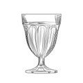 Full wine glass sketch. Engraving style. illustration isolated Royalty Free Stock Photo
