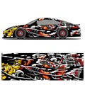 Abstract graphic design of racing vinyl sticker for racing car