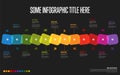 Full year rainbow color time line template on black background