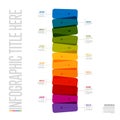 Full year vertical rainbow color time line template made from rectangles