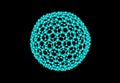 Fullerene molecule isolated on black