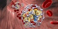 Fullerene nanoparticles in blood