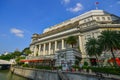 Fullerton Hotel with riverscene in Singapore