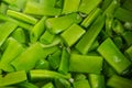 Fullframe of cut long green beans cooking in water Royalty Free Stock Photo