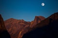 Fullmoon over Halfdome Royalty Free Stock Photo