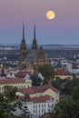 Fullmoon rises over majestic cathedral