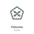 Fullscreen outline vector icon. Thin line black fullscreen icon, flat vector simple element illustration from editable interface