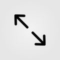 Full screen simple icon on white background. Maximize screen size button for website or mobile app design.