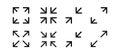 Fullscreen vector Icon with Arrows. Expand Maximize and minimize signs for Screen
