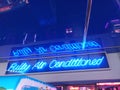 Fully air conditioned neon sign