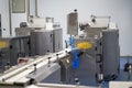 Fully automated assembly line production line equipment for food processing plants Royalty Free Stock Photo