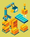 In a fully automated factory solarpowered robots tirelessly package and label products utilizing advanced barcode