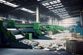 fully automated recycling facility efficiently processes and sorts of recyclables. AI Generated