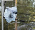 Fully automated timing system camera covered in plastic because of rain