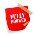 Fully booked red vector sticker