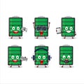 Fully charge battery cartoon character are playing games with various cute emoticons