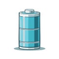Fully charged blue battery cell illustration symbol on a clean background vector art Royalty Free Stock Photo